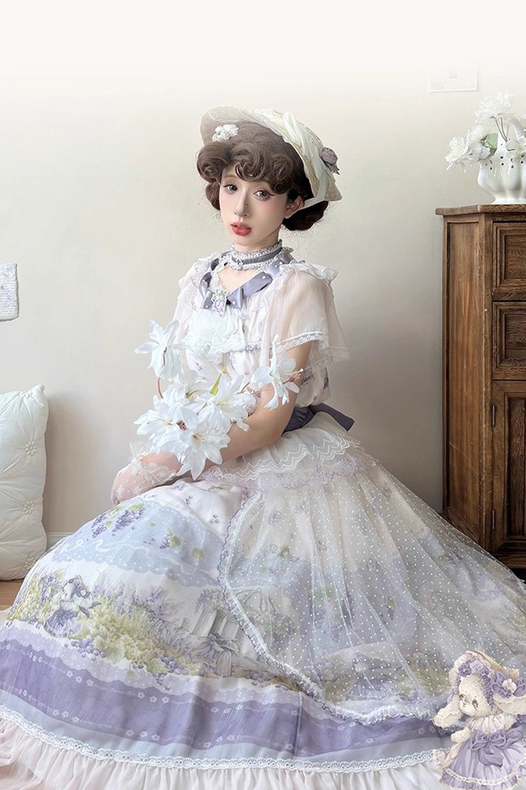 Rabbit Vine Story - Sweet Lolita Top, Skirt & Necklace Set - image 8