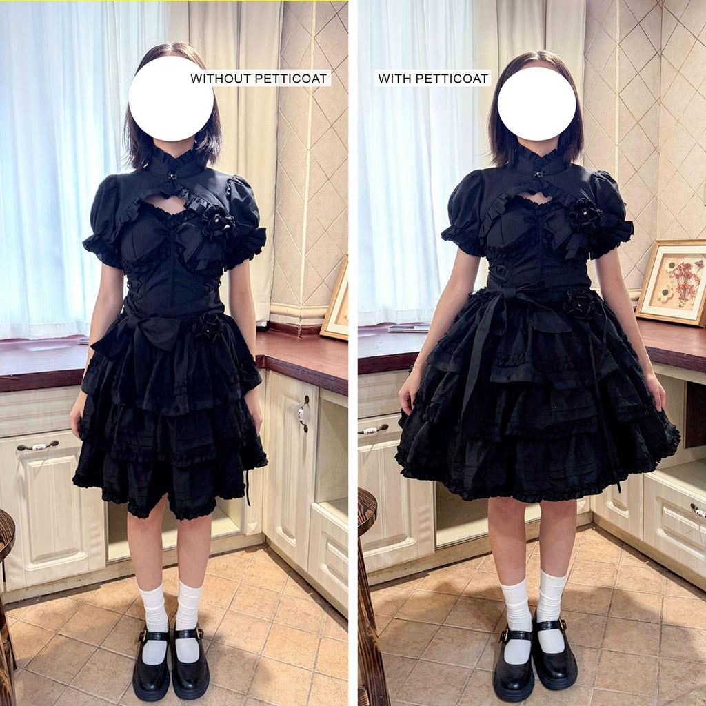 Noloria - Medium-High Volume Lolita White Puffy Petticoat, 17.7" (45 CM) - image 5