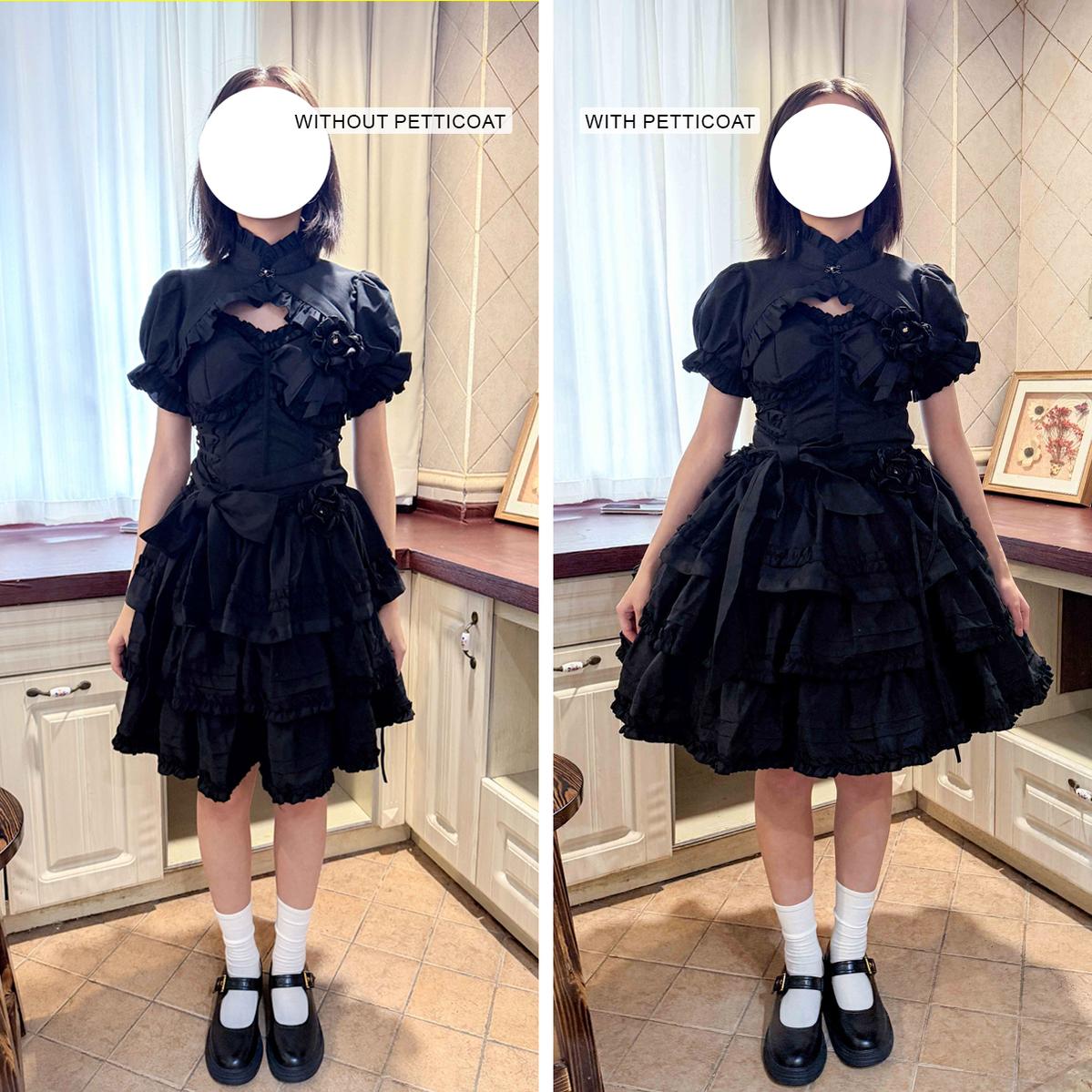 Noloria - Medium-High Volume Lolita White Puffy Petticoat, 17.7" (45 CM) - image 5