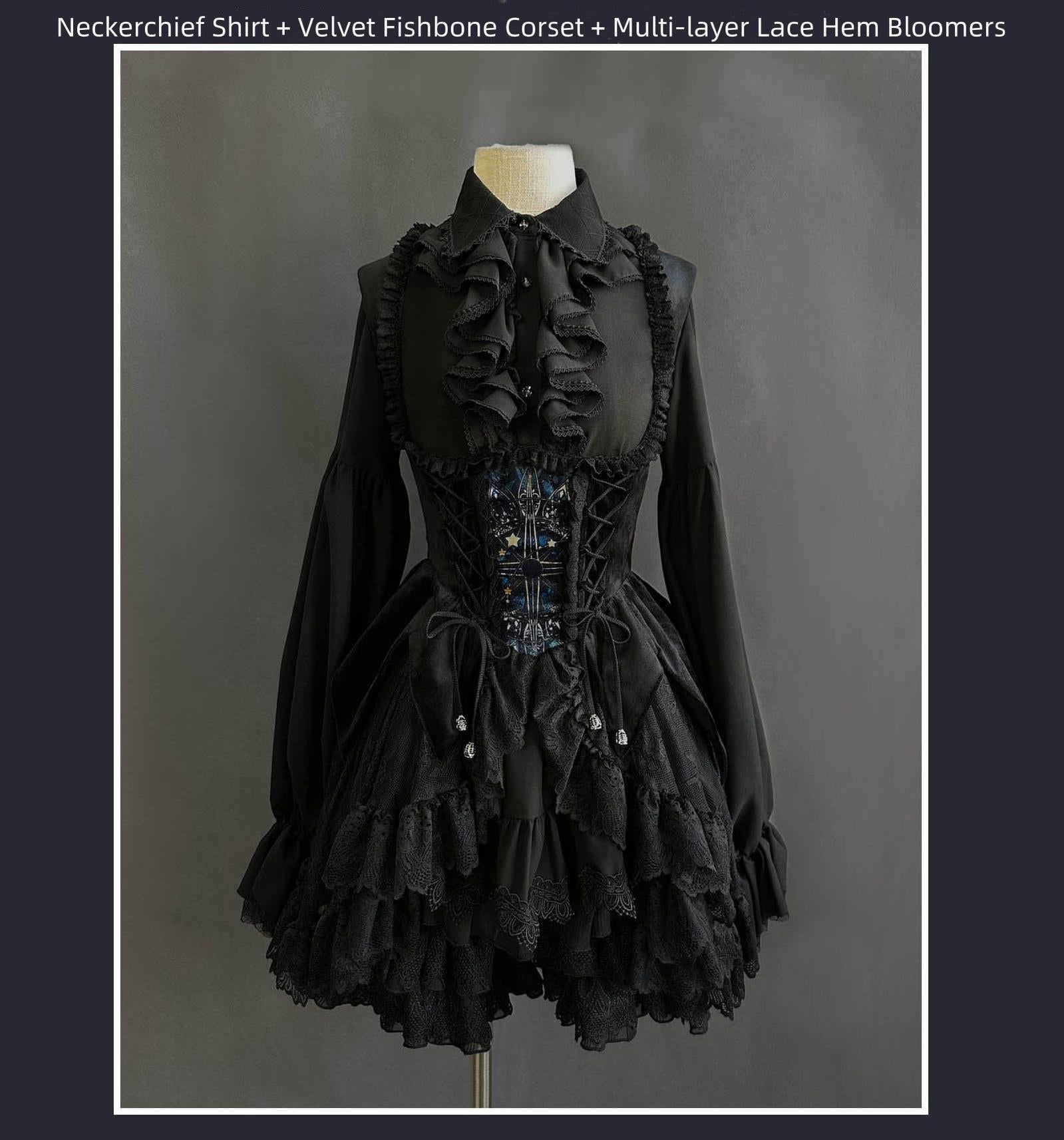 Night Traveler - Classic Gothic Lolita Dress with Stained Glass Window Print - image 22