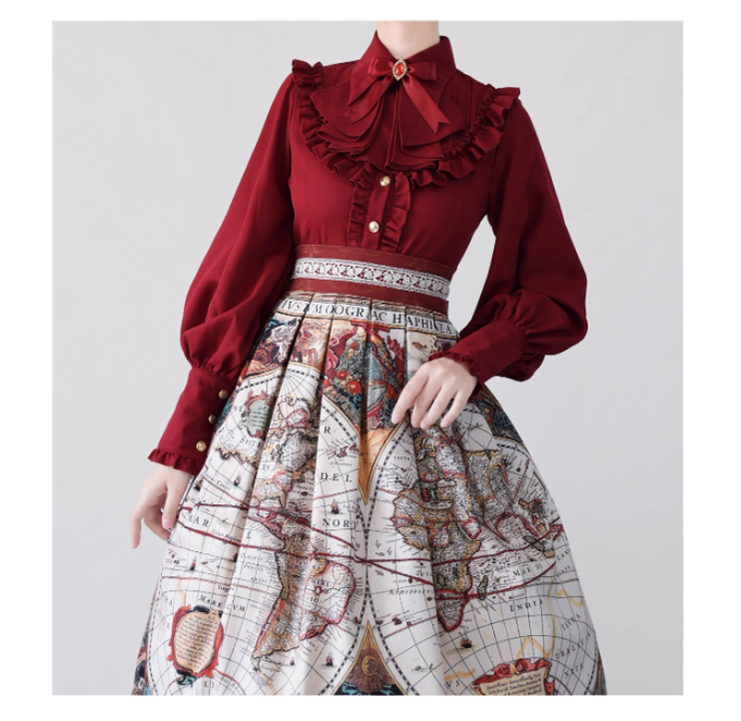 Elegant Lolita Slim Fit Mutton Sleeve Blouse - image 37