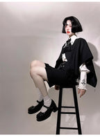 Night Raven Magic - Ouji Lolita Dress Set, Suspender Shorts & Cape - image 28