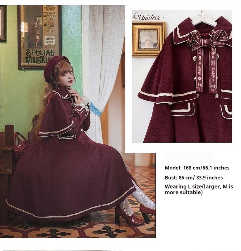 Galaxy Traveler - Classic School Lolita Overcoat with Detachable Cape and Bow - image 23