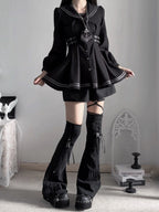 Black Sailor-Collar Jirai Kei Dress, Shorts and Tie Set - image 14