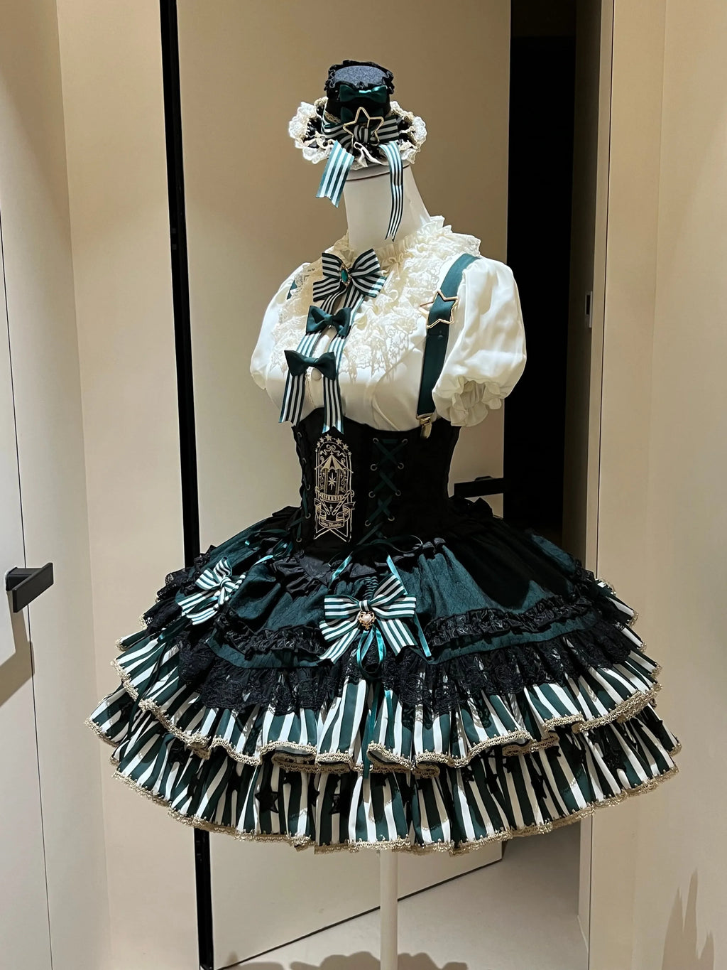 Star Track Academy Stripe Corset Gothic Lolita SK Dress Set - image 10
