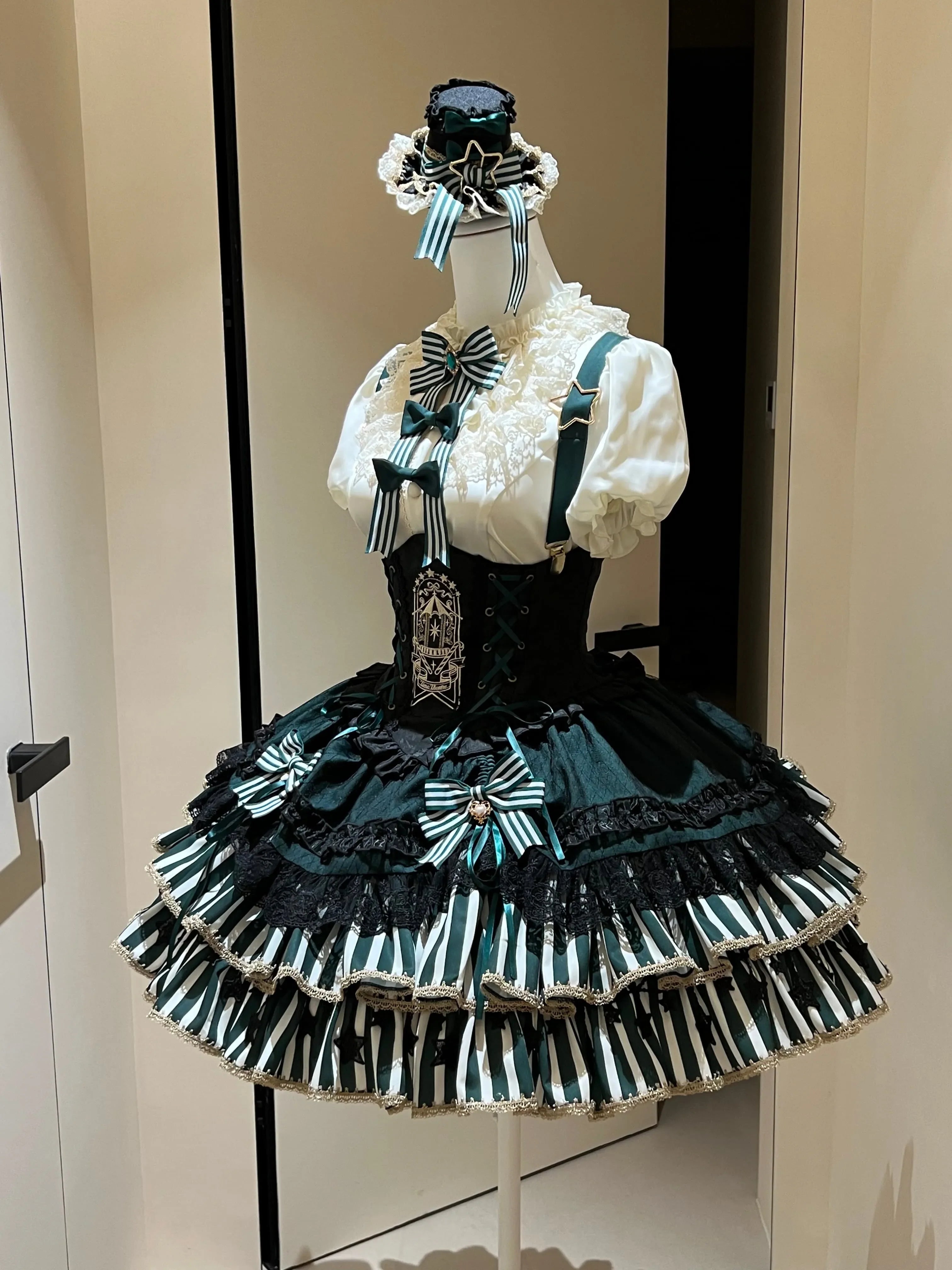 Star Track Academy Stripe Corset Gothic Lolita SK Dress Set - image 10