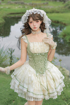 Green Fishbone Sweet Lolita JSK Dress Two Versions - image 18