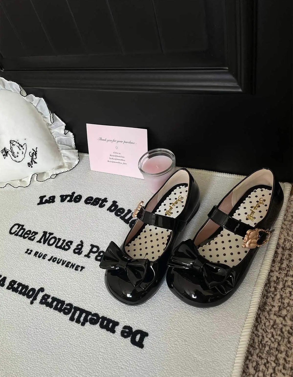 Hug Bear - Sweet Lolita Heel Shoes Bear Metal Buckle Bow Shoes - image 32