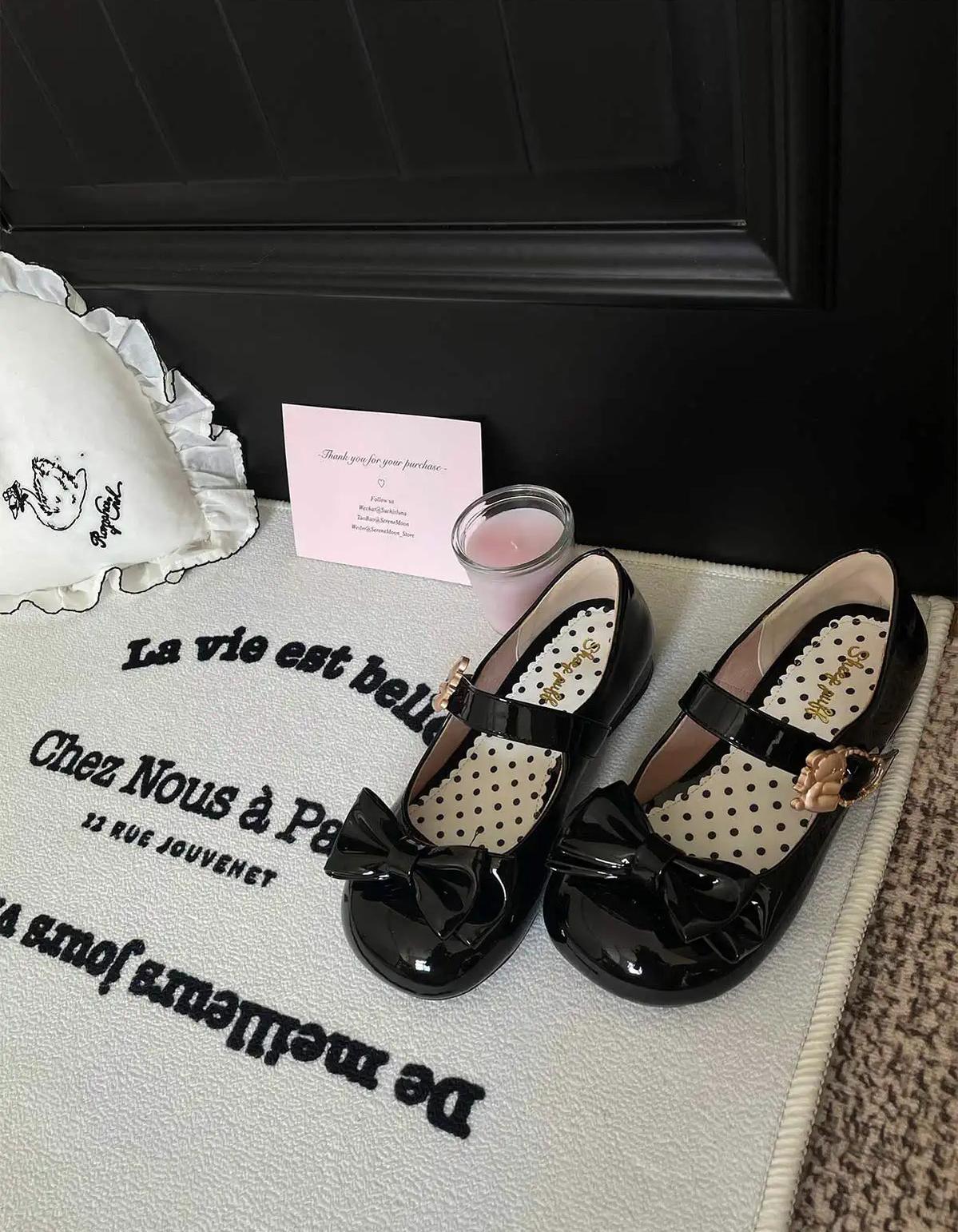 Hug Bear - Sweet Lolita Heel Shoes Bear Metal Buckle Bow Shoes - image 32