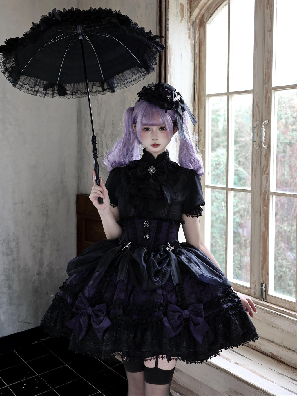 Spider Cross Knot Gothic Lolita Skirt and Blouse Set - image 20