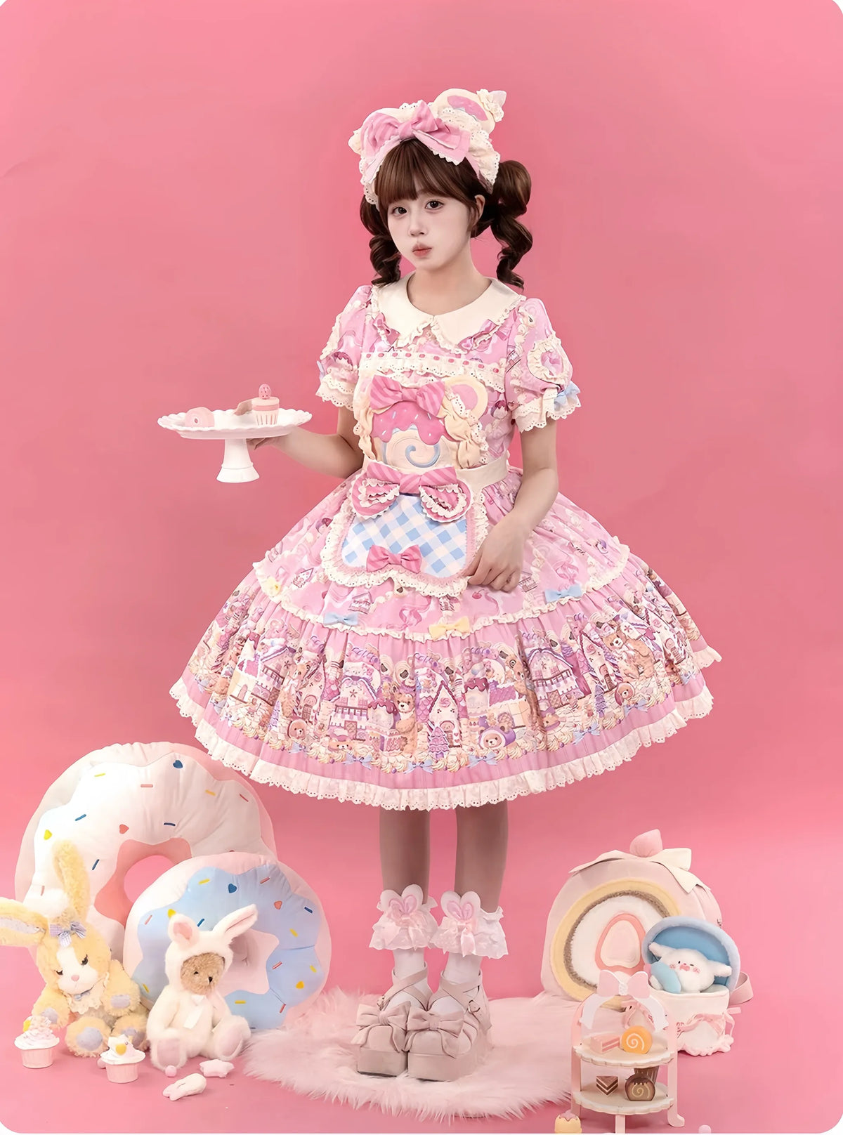 Bear Cake Sweet Lolita OP, JSK and Accessories - image 4