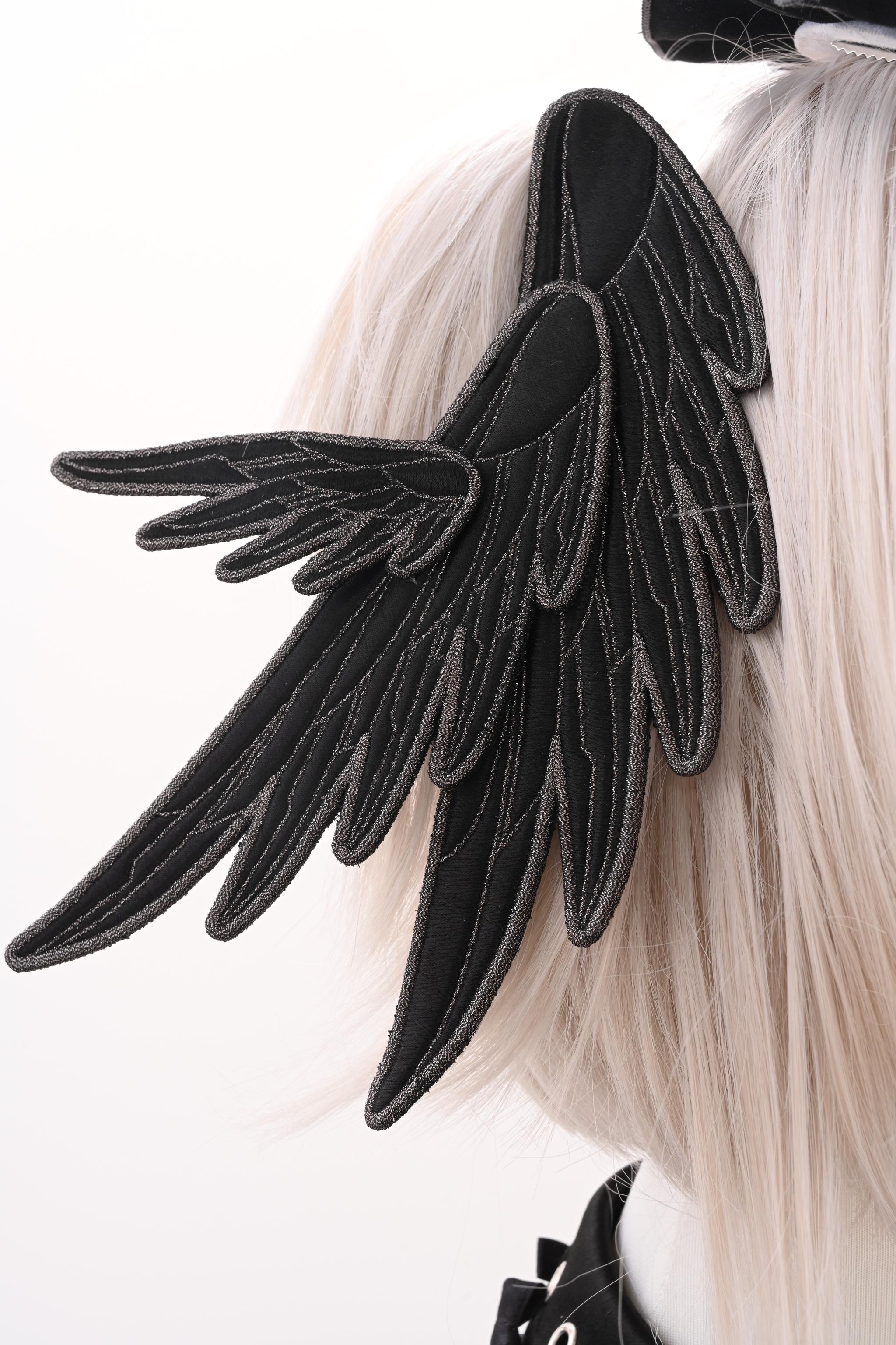 Metallic Angel Black Gothic Lolita Top and Ruffled Skirt Set - image 32
