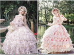 Rose Banquet Wedding Lolita OP Dress, Chiffon Tea Party Style - image 11