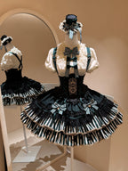 Star Track Academy Stripe Corset Gothic Lolita SK Dress Set - image 5