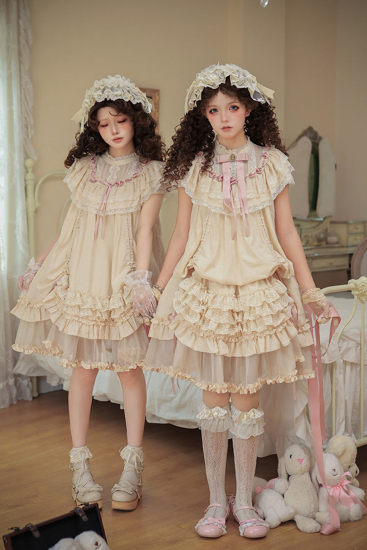 Lily's Dream - Apricot Sweet Lolita Dress, Short and Long Versions - image 3