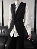 Aont Black Slim-Fit Single-Breasted Ouji Waistcoat - image 1