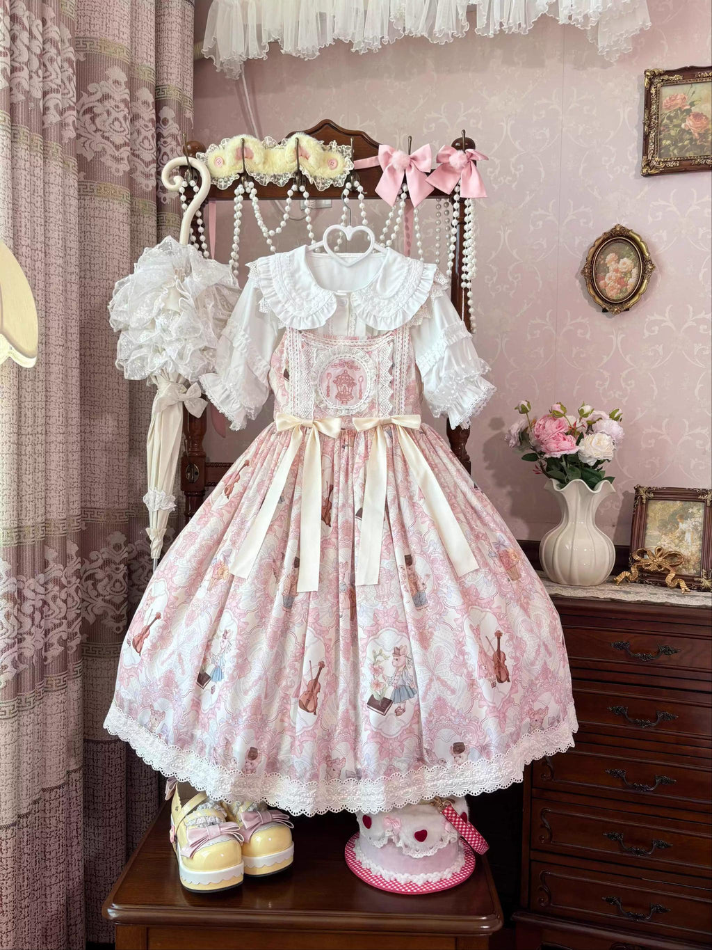 Candy Party - Printed Sweet Lolita JSK, Peter Pan Collar Shirt - image 7