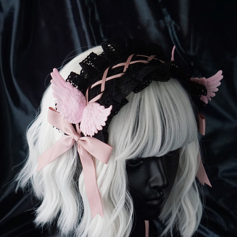 Black Wings Halloween Goth Lolita Hairband - image 7