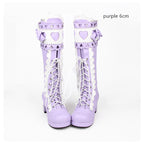 Sweet Multicolor Thick Heel Lolita Boots - image 2