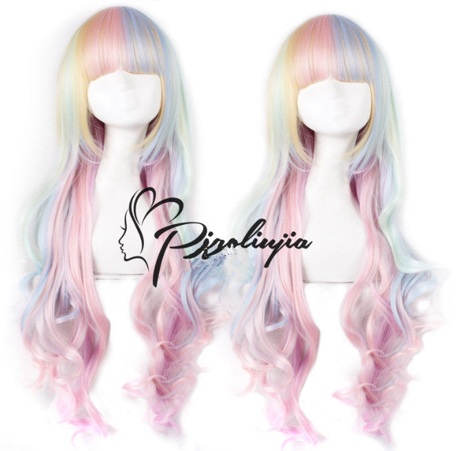 Japanese Gradient Rainbow Color Lolita Wig - image 4