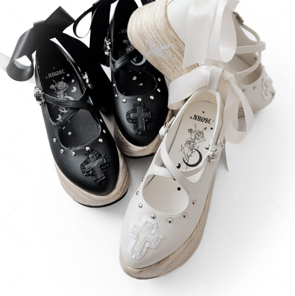Puppet Lullaby - Gothic Cross Rocking Horse Platform Shoes - image 14