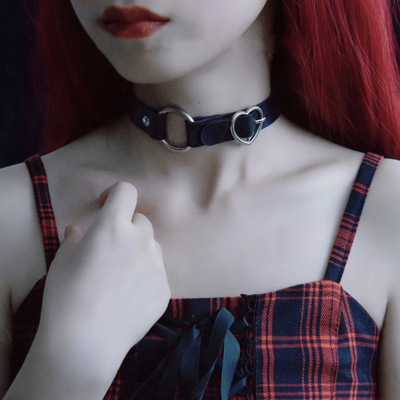 Gothic Lolita Cross Leather Choker - image 8