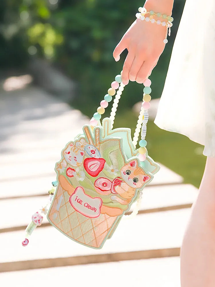 Double-Sided Ice Cream Embroidery Lolita Crossbody Bag - image 3