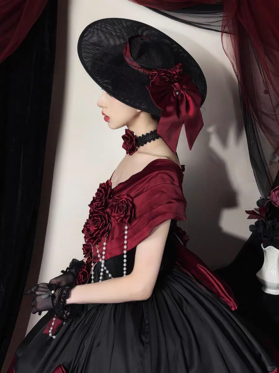 Treasure Chest Rose Lolita Red Dress - image 9