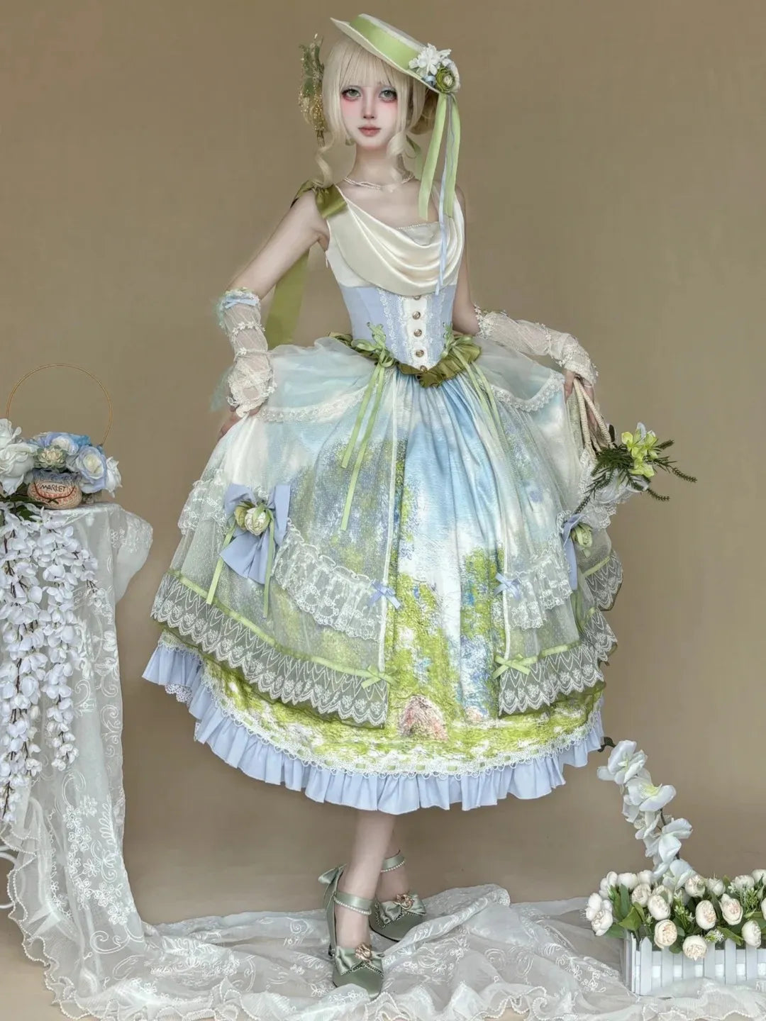 Giverny Spring Day - Elegant Fairy Lolita JSK Collection - image 8