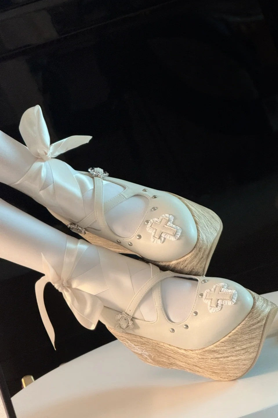 Puppet Lullaby - Gothic Cross Rocking Horse Platform Shoes - image 9