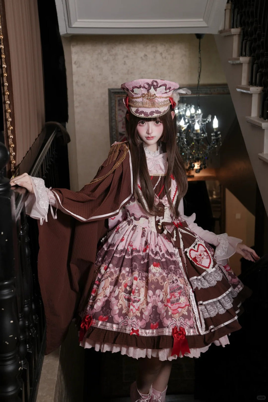Royal Princess Chocolate Sweet Military Lolita JSK and Accessories - image 7