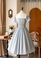 French Vintage - Linen Cotton Classic Swing Dress - image 3