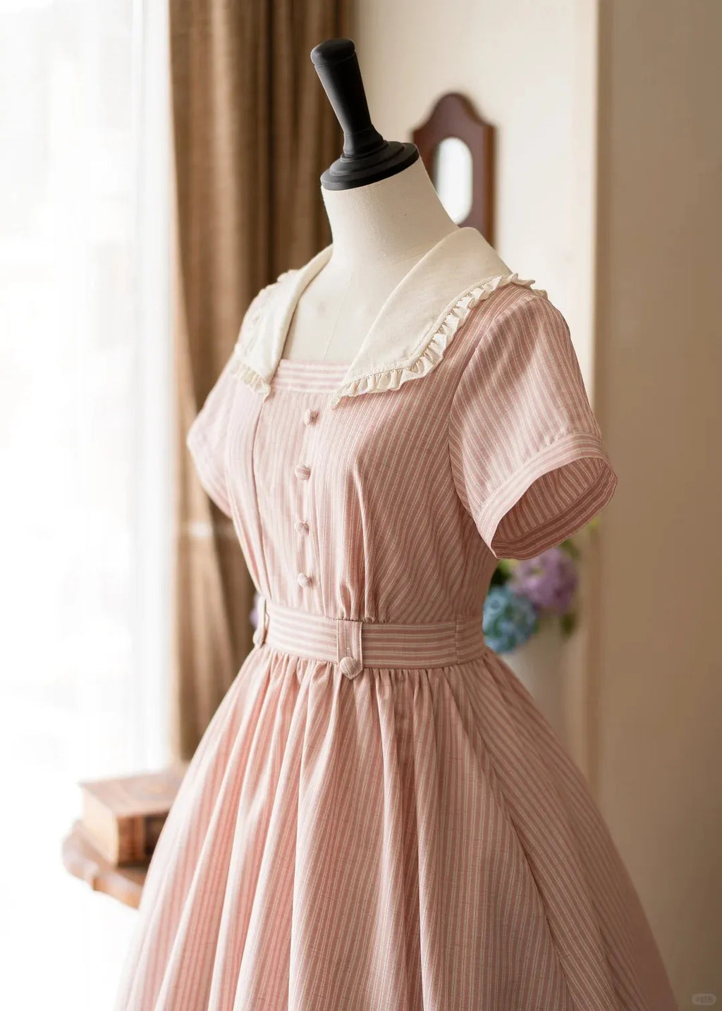 French Vintage - Linen Cotton Classic Swing Dress - image 4