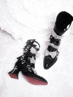 Moon Crow - Gothic Lace-Up Half-Cutout Boots - image 14