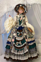 Twilight Morning Bell Forest Green Palace Classical Lolita JSK Dress and Accessories - image 1