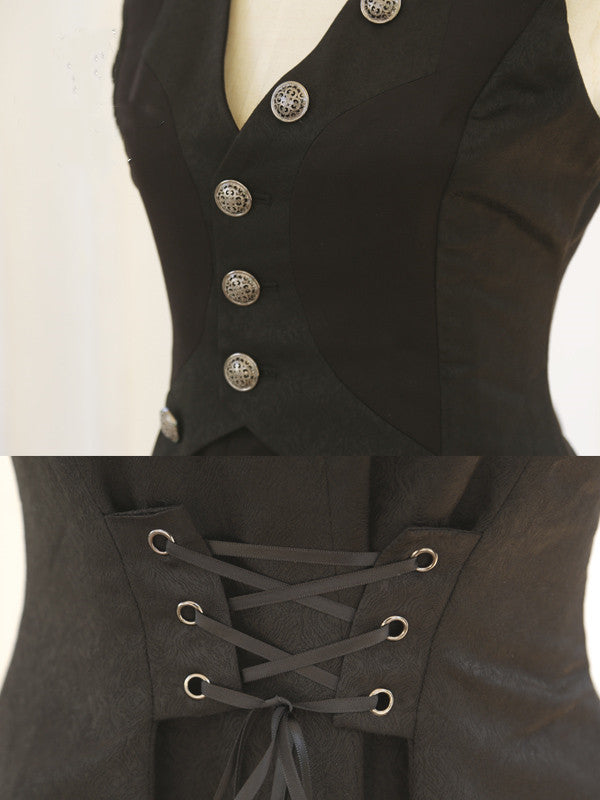 Forever Night Poem - Ouji Lolita Long Vest, Short Front - image 4