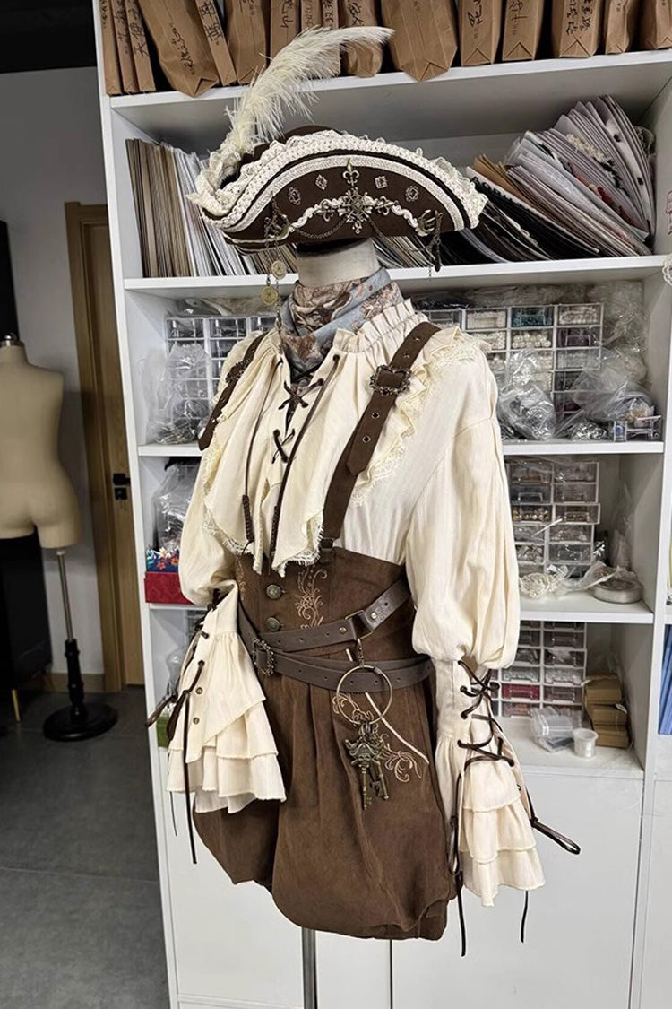Ivory Pirate Navigation Treasure Hunting Ouji Lolita Blouse - image 2