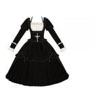 Apocalypse - Gothic Lolita Velvet OP Dress Set, Fishbone Waist - image 31