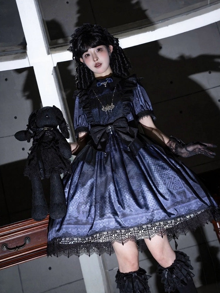 Midnight Rose Cemetery Dress with Overlay - iris de nuit - image 3