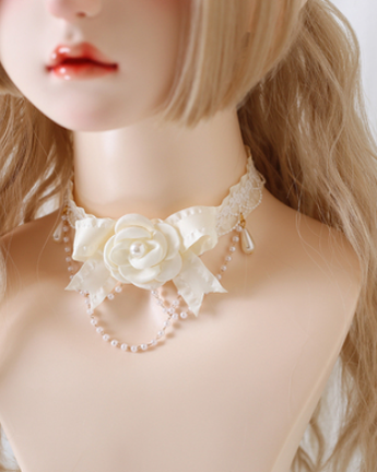 Elegant Lolita Lace Camellia Necklace - image 2