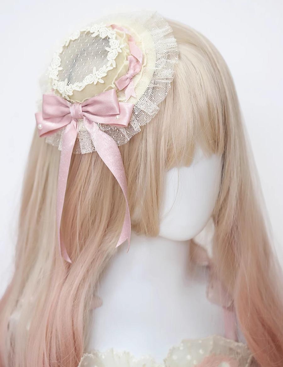 Satin Ballet Sweet Lolita Feather Bow Headdress - image 11