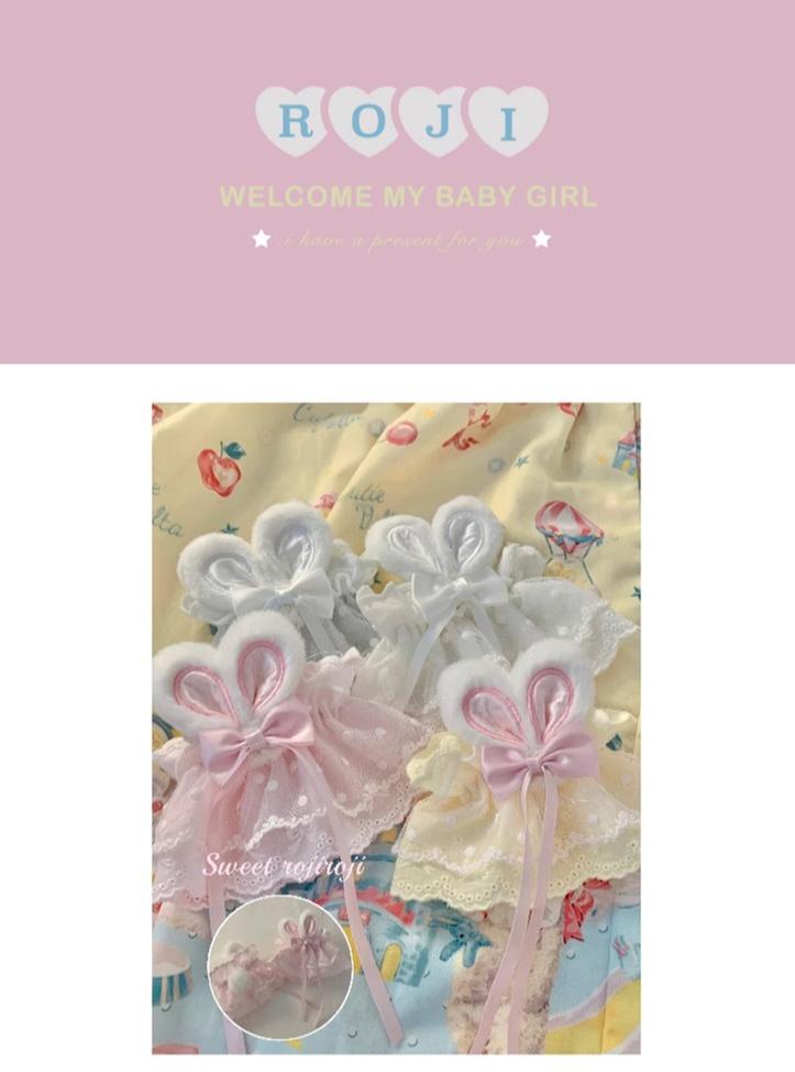 Cute Lolita Bunny Ears Cuffs Lace Summer Butterfly Hand Sleeves - image 15