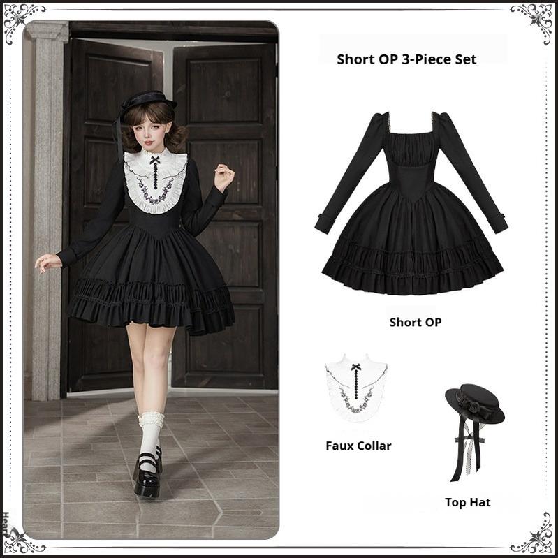 Audrey's Reply - Classic Lolita Square Neck OP, Detachable Embroidered Collar and Accessories - image 27