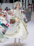 Green Layered-Ruffle Elegant Lolita Dress with Front Button Placket - image 8