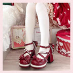 Crush Complex - Sweet Lolita Heel Shoes, Pearls & Bows - image 30