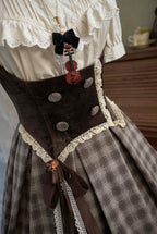 Chestnut Autumn - Plaid Classic Lolita JSK, Bust Supporting and Accessories - image 13