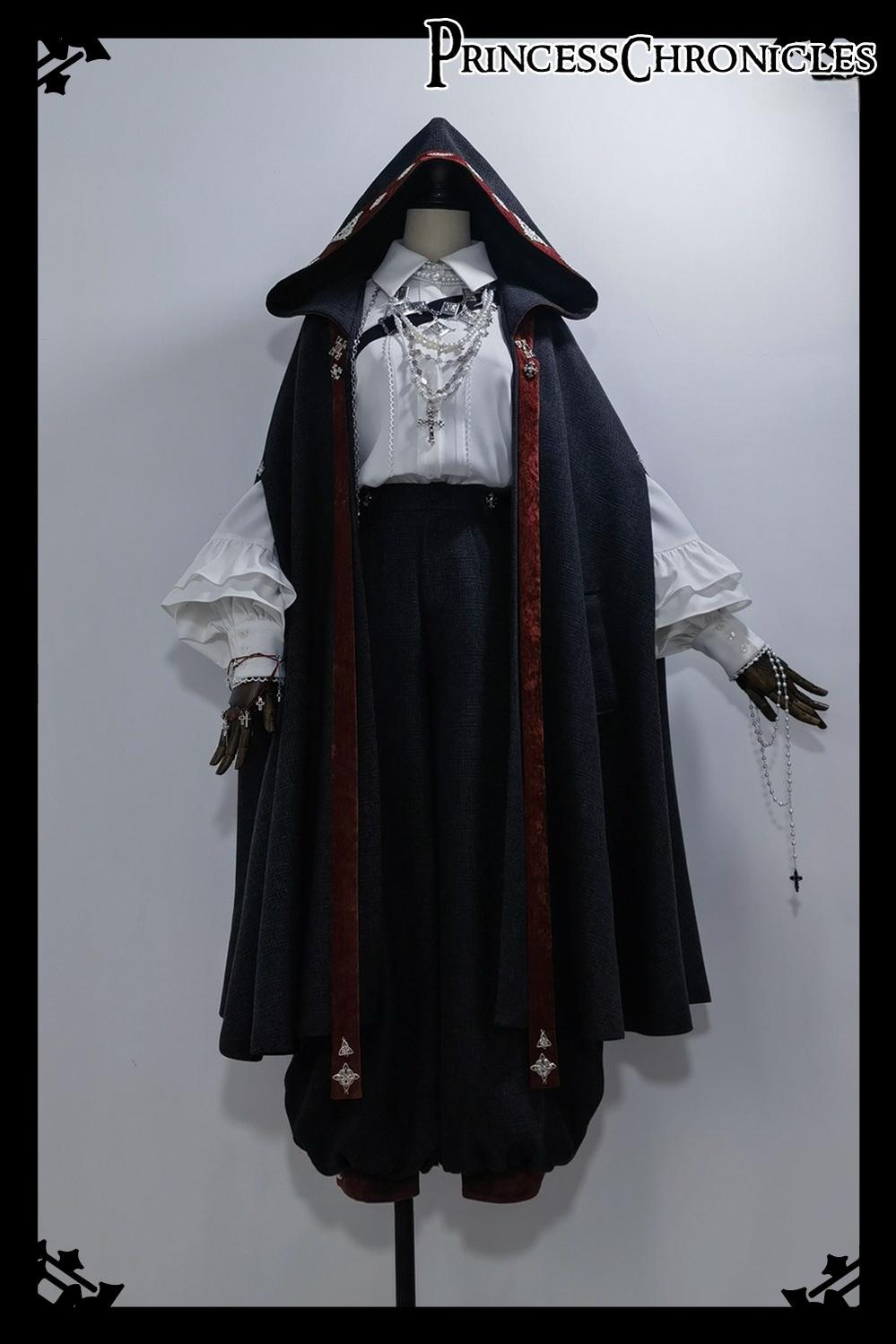Divine Covenant - Retro Ouji Lolita Pants Suit Male Lolita Long Cape - image 8