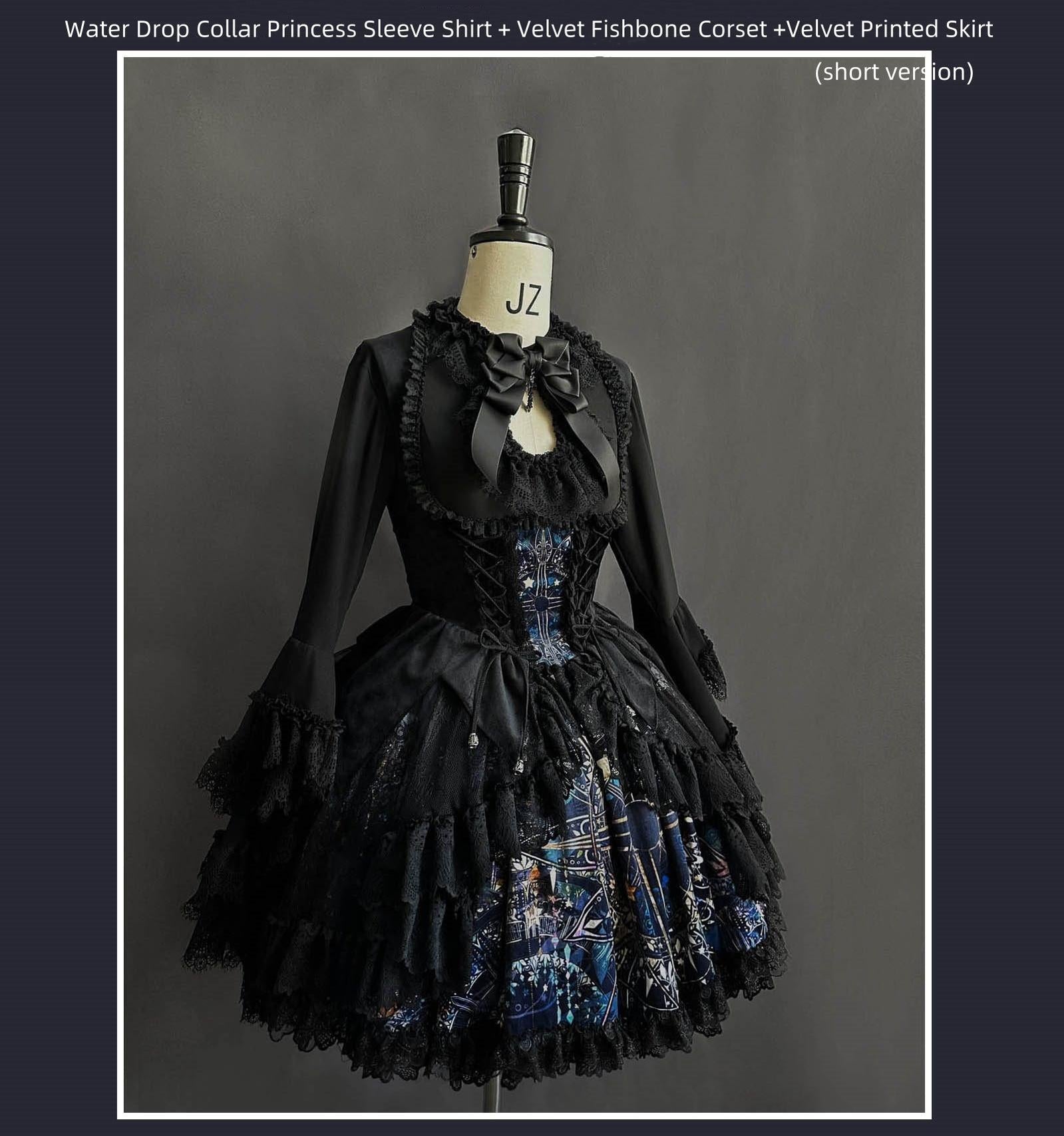 Night Traveler - Classic Gothic Lolita Dress with Stained Glass Window Print - image 16