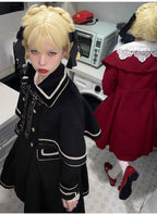 Galaxy Traveler - Classic School Lolita Overcoat with Detachable Cape and Bow - image 5