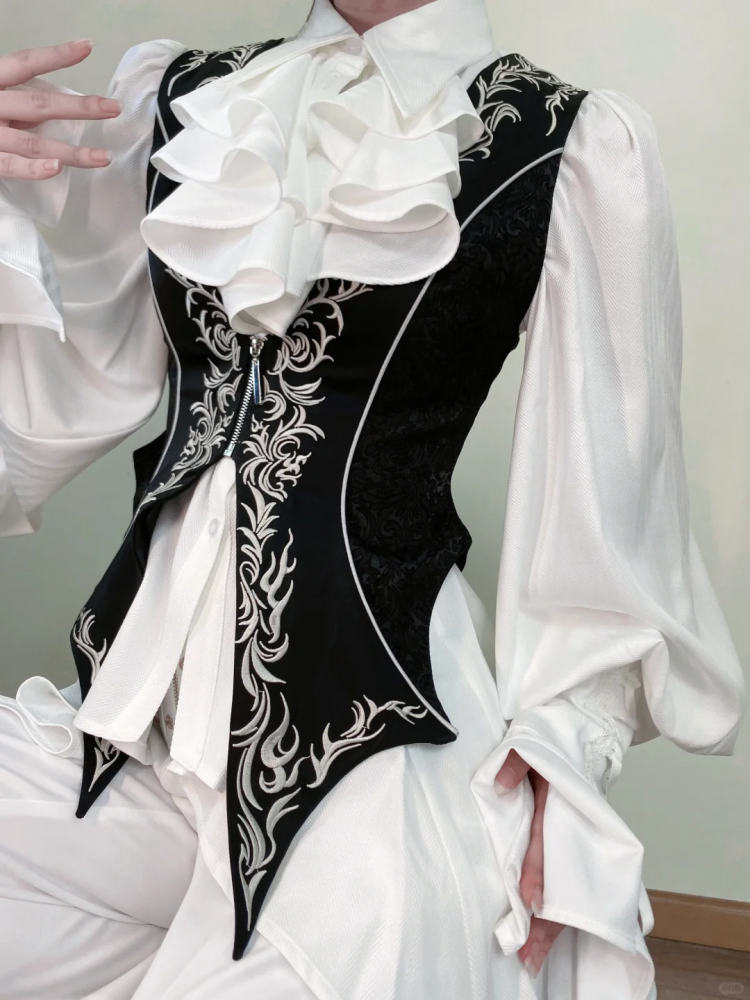 Black Ouji Lolita Banquet Waistcoat - image 5